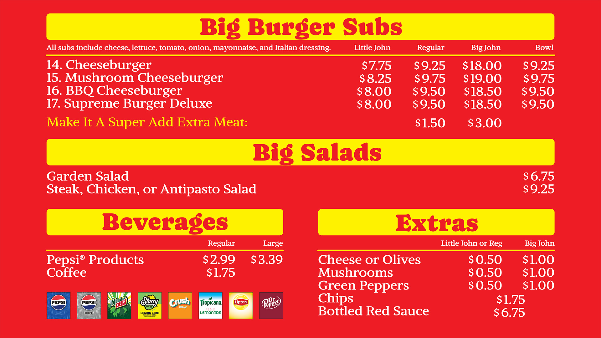 Lansing Menu